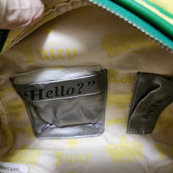 SEND OFFERS Y2K Juicy Couture Green Yellow Velour Bowler Satchel Bag Velvet 2002 - Picture 7 of 17